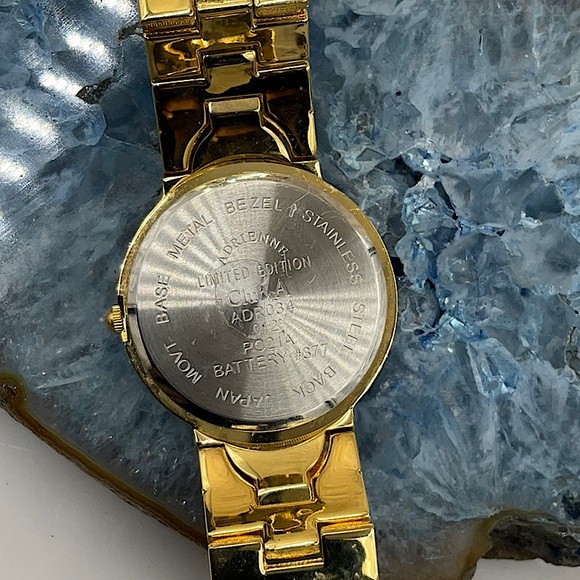 Vtg. Brand New Adrienne Club A Gold Limited Edition Watch With Crystal Accents - Picture 6 of 7
